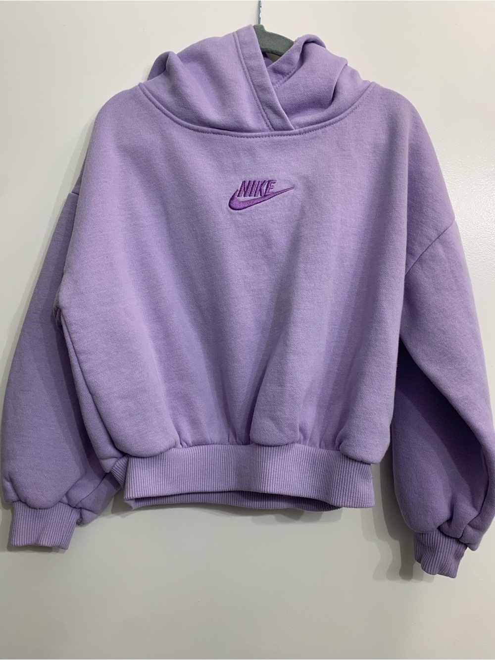 Nike Lavender Cropped Crewneck Hoodie Sweatshirt